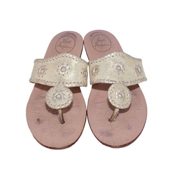 Jack Rogers Navajo Light Metallic Gold Sandals, Size 9 - Picture 1 of 11
